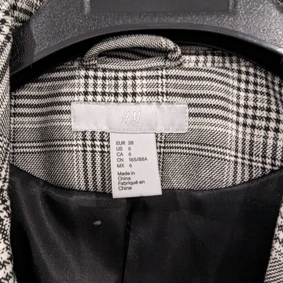 H&M | Light Grey Checked Jacket with Belt - Picture 6 of 8
